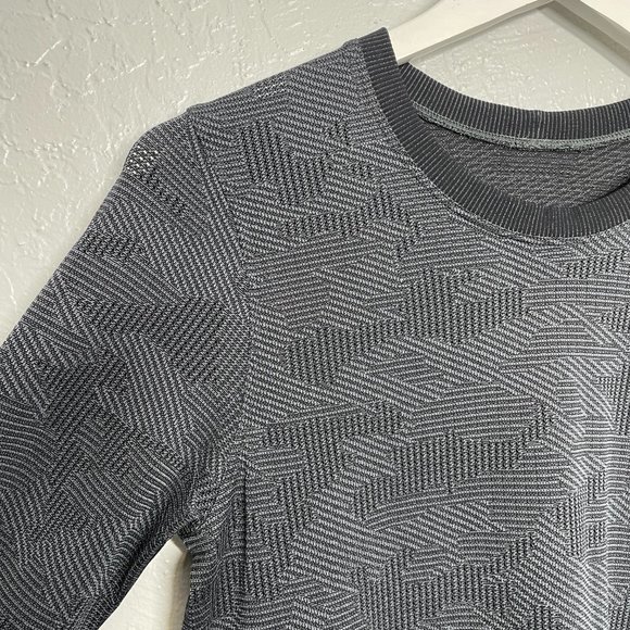 Lululemon Women 6 Swiftly Breathe Long Sleeve Vented Camo Asphalt Gray Black - Picture 4 of 9